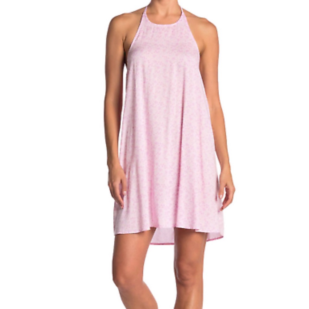Abound Dress Summer Pink Daisy Sakura Floral Halter Tie Neck NEW NWT